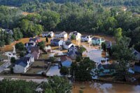 Aerial photograph of September 2009 flooding in Atlanta courtesy of the AJC.